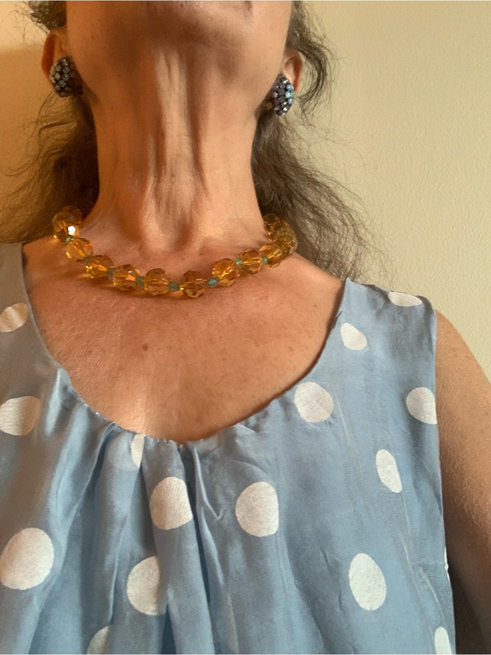 Amber Bead Choker Necklace - Women Jewelry